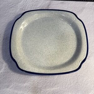 Syracuse China Brighton Bay Cobalt Blue Speckled Platters Set of 2 USA Stoneware